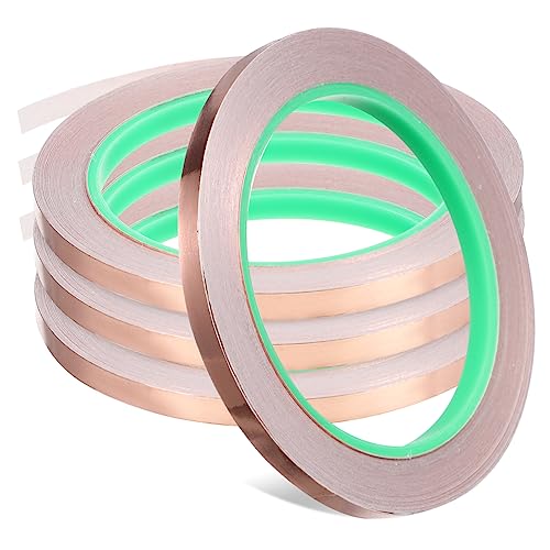 KOMBIUDA 4 Rollen Kupferfolie Klebeband Breit Leitfähiges Klebeband Kupferband für Elektronik Reparaturen Basteln Emi Abschirmung Selbstklebend Robust Vielseitig Zuschneidbar von KOMBIUDA