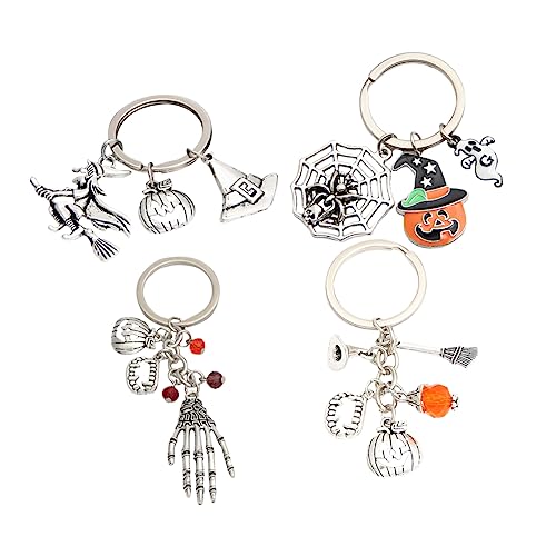 KOMBIUDA 4 Stück Halloween-Schlüsselanhänger Schlüsselanhänger mit Besenhut-Anhänger Horror-Schlüsselanhänger Halloween mitbringsel Halloween Dekoration Punk-Kette Taschenanhänger Metall KOMBIUDA 4 Stück Halloween-Schlüsselanhänger Schlüsselanhänger mit Besenhut-Anhänger Horror-Schlüsselanhänger Halloween mitbringsel Halloween Dekoration Punk-Kette Taschenanhänger Metall von KOMBIUDA