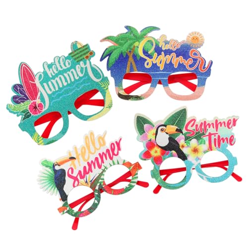 KOMBIUDA 4 Stück Hawaiian Party Sonnenbrillen Teiliges Lustiges Brillen mit Tropischem Design für Sommerpartys Strand Events und Foto Requisiten KOMBIUDA 4 Stück Hawaiian Party Sonnenbrillen Teiliges Lustiges Brillen mit Tropischem Design für Sommerpartys Strand Events und Foto Requisiten von KOMBIUDA