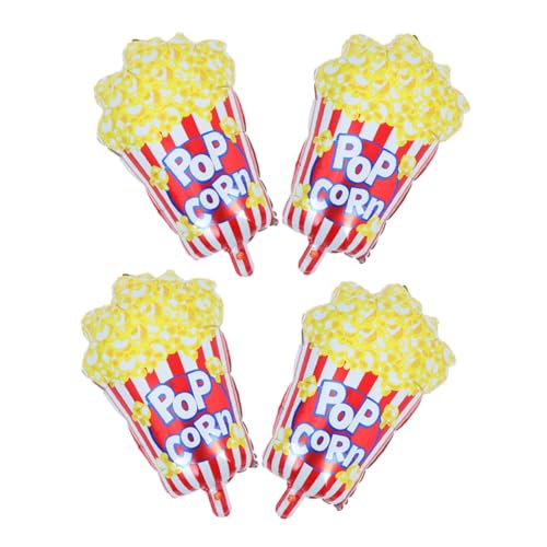 KOMBIUDA 4 Stück Popcornballon Karnevals-geburtstagsparty-dekorationen Popcorn-dekorationen Partydekorationen Zum Thema Film Partydekorationen Für Filmabende Ballondekor Aluminiumfolie von KOMBIUDA