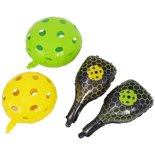 KOMBIUDA 4 Stück Schlägerballon Sport thematisiert Party-Kit Ballondekorationen ausgehöhlte Kugelballons Sportpartyzubehör ausgehöhlte Ballparty -Dekorationen Folienballon Aluminiumfolie von KOMBIUDA