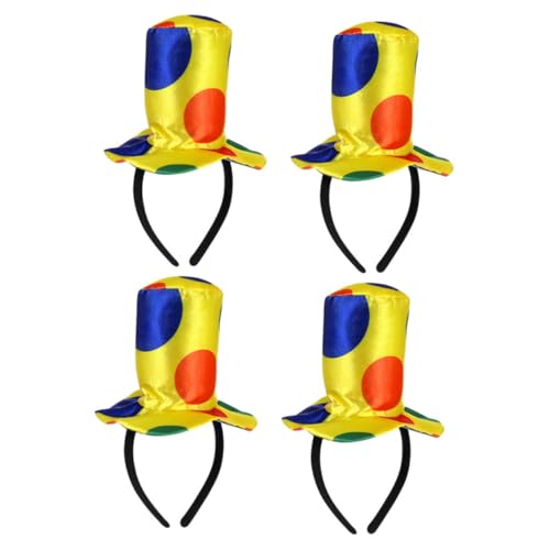 KOMBIUDA 4 Stück Teiliges Clown-hut-stirnband für Erwachsene Leichtes Zirkus-kostüm-accessoire für Halloween Karneval Geburtstagspartys und Fantasievolles Rollenspiel von KOMBIUDA