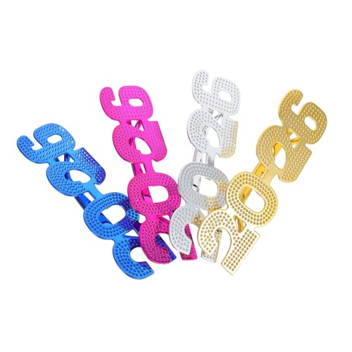 KOMBIUDA 4 Stück Teiliges Glitzerbrillen Lustige Fotorequisiten für Silvester und Abschlussfeiern Bunte Brille aus Robustem Pc Material für Partys und Events KOMBIUDA 4 Stück Teiliges Glitzerbrillen Lustige Fotorequisiten für Silvester und Abschlussfeiern Bunte Brille aus Robustem Pc Material für Partys und Events von KOMBIUDA