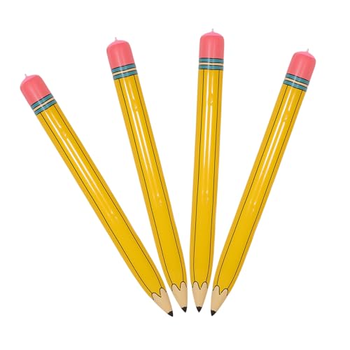 KOMBIUDA 4 Stück Teiliges Riesige Aufblasbare Bleistiftballons PVC Robust Langlebig Wiederverwendbar Realistische Schulanfang Dekoration für Klassenraum Party von KOMBIUDA