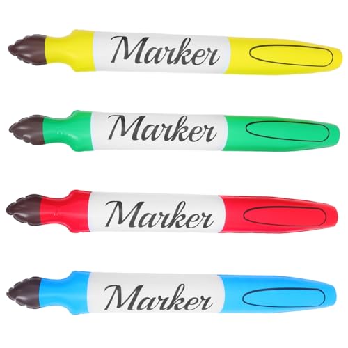 KOMBIUDA 4 Stück Teiliges Set Große Aufblasbare Marker PVC Riesen-malstifte in Leuchtenden Farben Vielseitig für Schulanfang Partydekoration Foto-requisiten und Kindergeburtstag von KOMBIUDA