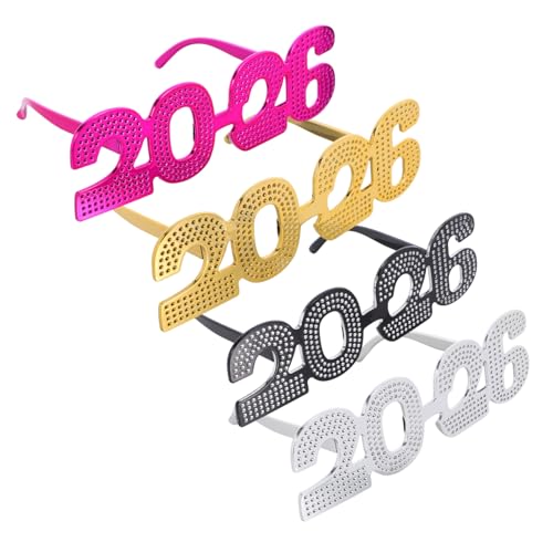 KOMBIUDA 4 Stück Teiliges Year Eyeglasses Lustige Partybrille für Silvesterfeiern Kreative Fotorequisiten und Festliche Dekoration für Unvergessliche KOMBIUDA 4 Stück Teiliges Year Eyeglasses Lustige Partybrille für Silvesterfeiern Kreative Fotorequisiten und Festliche Dekoration für Unvergessliche von KOMBIUDA