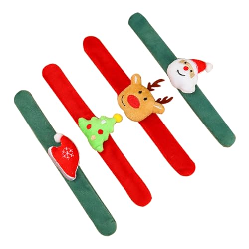KOMBIUDA 4 Stück Weihnachtsarmband Weihnachtsstrumpffüller Weihnachten Urlaubs-snap-armband Santa-slap-band Schlagarmbänder Für Armband Für Weihnachtshandring Stoff KOMBIUDA 4 Stück Weihnachtsarmband Weihnachtsstrumpffüller Weihnachten Urlaubs-snap-armband Santa-slap-band Schlagarmbänder Für Armband Für Weihnachtshandring Stoff von KOMBIUDA