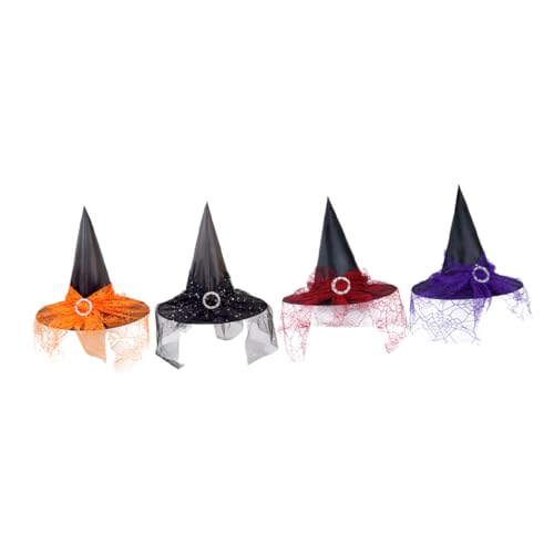 KOMBIUDA 4-teiliges Hexenhut-ornament Halloween-dekoration Party-zubehör Für Kostümpartys Und Cosplay von KOMBIUDA