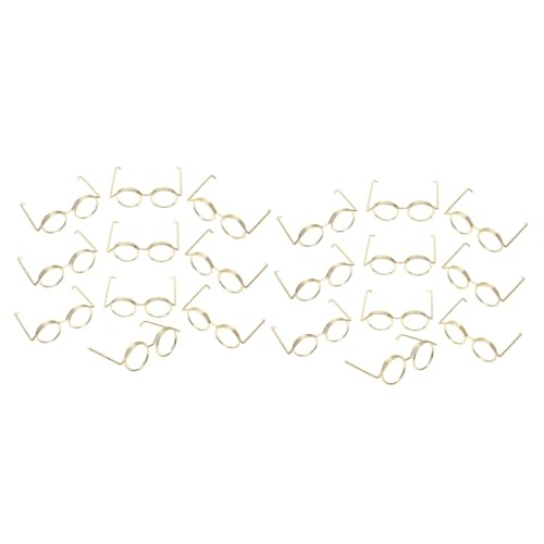 KOMBIUDA 2 Sets Puppenbrillengestelle Winzige Brillen Zum Anziehen Von Puppen Metalldraht Linsenloser Rahmen Miniaturbrillen-Requisiten 20 Stück * 2 von KOMBIUDA