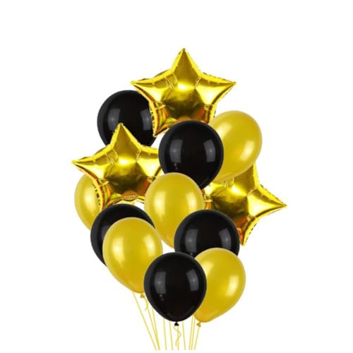 KOMBIUDA 43 Stück 30 Geburtstagsparty liefert schwarze Luftballons Golddekor Ballongas dekoration dekorative Luftballons 30. Luftballons Pentagramm schmücken Partybedarf einstellen von KOMBIUDA