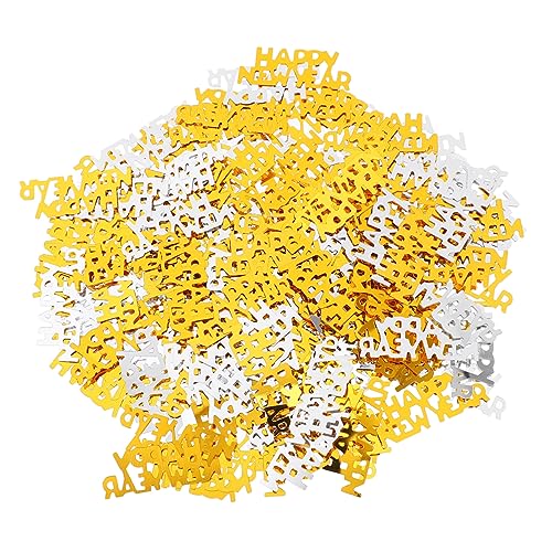 KOMBIUDA Schwarzes Dekor 450 Stück frohes neues jahr konfetti Plastikkonfetti des neuen Jahres Hochzeitstischdekoration Winter Festival Konfetti Weihnachtsdekoration Weihnachten schmücken von KOMBIUDA