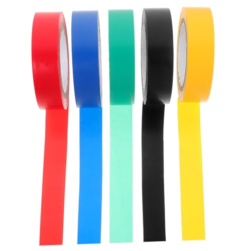 KOMBIUDA 5 Rollen Bunte Elektro Isolierbänder Hochtemperaturbeständig Wasserfestes Klebeband für Kabelbündelung und Reparaturen für und Außenanwendungen von KOMBIUDA