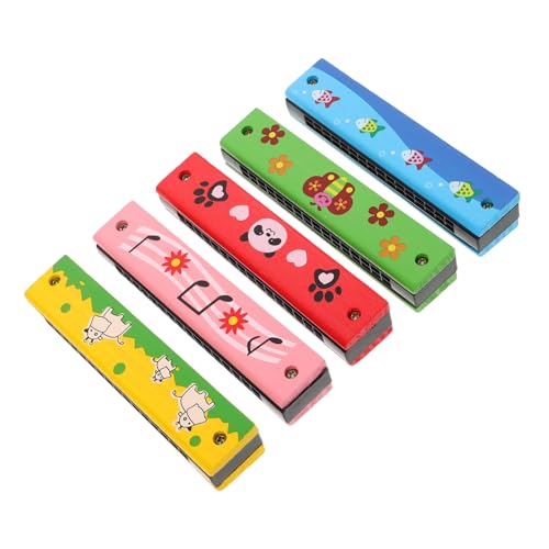 KOMBIUDA 5 Stück Cartoon Holz Mundharmonika Musikinstrument für Geburtstagsfeiern und Guteie Taschen für Musikalisches Lernen und Kreative KOMBIUDA 5 Stück Cartoon Holz Mundharmonika Musikinstrument für Geburtstagsfeiern und Guteie Taschen für Musikalisches Lernen und Kreative von KOMBIUDA