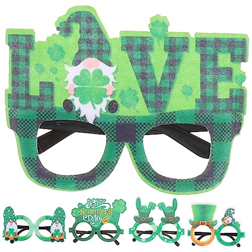 KOMBIUDA 5 Stück Gläser faschingsbrille faschingsaccessoires festival brillen party glasses partygläßer Partybrille Party- Brillen für Party st. Patricks Day Brille Plastik von KOMBIUDA