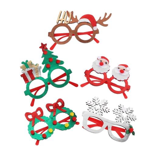 KOMBIUDA 5 Stück Weihnachtsdekoration Gläser Neujahrsparty-Brillen Silvesterbrille Brillengestelle Urlaubsparty-Brille Weihnachtsbrillenrahmen Schneeflockenbrillenrahmen Kostüm Brille Stoff KOMBIUDA 5 Stück Weihnachtsdekoration Gläser Neujahrsparty-Brillen Silvesterbrille Brillengestelle Urlaubsparty-Brille Weihnachtsbrillenrahmen Schneeflockenbrillenrahmen Kostüm Brille Stoff von KOMBIUDA