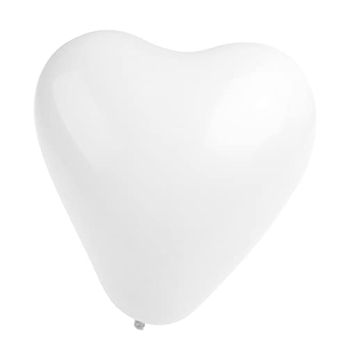 KOMBIUDA 50 Stück 10 Herz-latexballon Luftballons Partyballon Partydekoration Schmücken Weiß Herzförmig von KOMBIUDA
