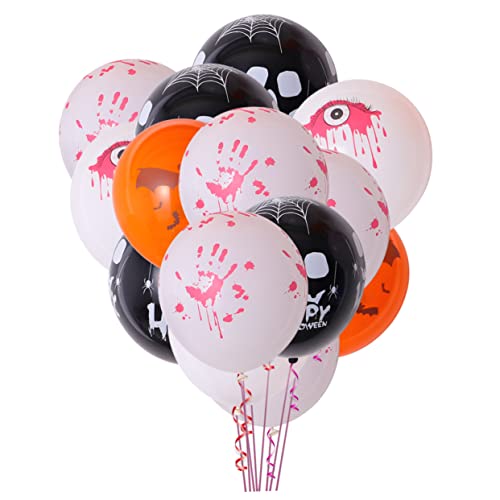 KOMBIUDA 50 Halloween-Ballon Horror-Ballons orange Luftballons Halloween Party halloween horror Luftpumpenballons orangefarbene Luftballons Ballon Luftpumpe Schädel Geschenk von KOMBIUDA