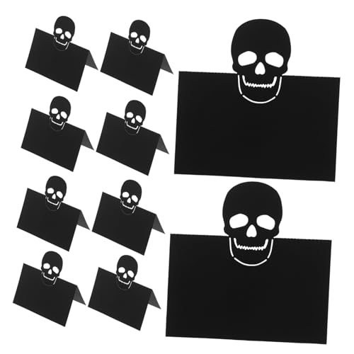 KOMBIUDA 50 Stück Halloween Tischkarten mit Gruseligem Design Faltbare Sitzplatzkarten für Bankette Partys Buffet und Feierlichkeiten Praktische Namensschilder für Tischdekoration von KOMBIUDA