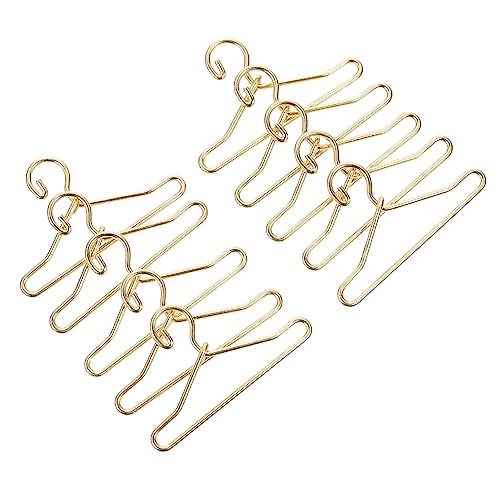 KOMBIUDA 50 Stück Mini-Puppenaufhänger Miniatur Kleiderbügel Puppenständer Puppen Kleidung für puppenkleidung kleiderständer Kleiner puppenaufhänger Puppenkleid-Organizer Metall Golden von KOMBIUDA