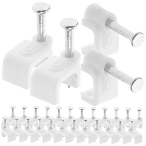 KOMBIUDA 500 Stück Drahtklemmschnalle Für Elektrische Verlängerungskabelhalter Drahtkabelspanner Clips Kabelhalter Klemmen Kabelclip Kabelbinder Wiederverwendbare Wanddrahtklammern von KOMBIUDA