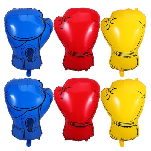 KOMBIUDA 6 Stück Boxhandschuhe-Folienballons: Party-Dekorationen zum Thema Boxen – Bunte Folienballon-Dekoration – Dekoration für Wrestling-Geburtstagsfeiern KOMBIUDA 6 Stück Boxhandschuhe-Folienballons: Party-Dekorationen zum Thema Boxen – Bunte Folienballon-Dekoration – Dekoration für Wrestling-Geburtstagsfeiern von KOMBIUDA