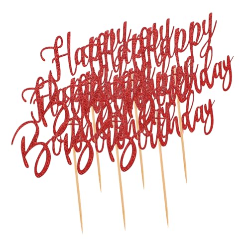 KOMBIUDA 6 Stück Geburtstags torte Einfügung Kucheneinsatzschild Party Cupcake Topper Glitter Geburtstag Cupcake Topper alles zum geburtstag kuchen picks Backwaren Papier rot KOMBIUDA 6 Stück Geburtstags torte Einfügung Kucheneinsatzschild Party Cupcake Topper Glitter Geburtstag Cupcake Topper alles zum geburtstag kuchen picks Backwaren Papier rot von KOMBIUDA