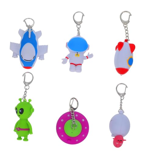 KOMBIUDA 6 Stück LED Tier Taschenlampe Schlüsselanhänger mit Licht und Sound Kreative Geschenkidee Robuste Nurse Keyring Anhänger für Rucksack und Handtasche von KOMBIUDA