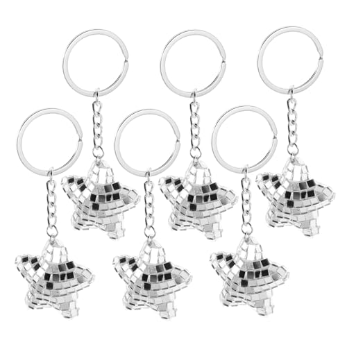 KOMBIUDA 6 Stück Sternförmige Disco-spiegelanhänger Schlüsselanhänger Reflektierend Mosaic Glas Star Keyrings Praktischer Nachtreflektor Für Party Geschenk Zubehör KOMBIUDA 6 Stück Sternförmige Disco-spiegelanhänger Schlüsselanhänger Reflektierend Mosaic Glas Star Keyrings Praktischer Nachtreflektor Für Party Geschenk Zubehör von KOMBIUDA