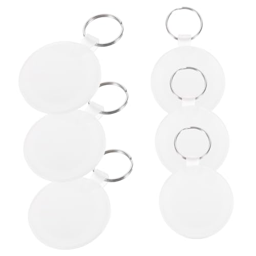 KOMBIUDA 6 Stück Sublimation Schlüsselanhänger Blanks Rund Transparent DIY Basteln Hitzebeständig Langlebig für Personalisierte Anhänger und Kreative Geschenke von KOMBIUDA