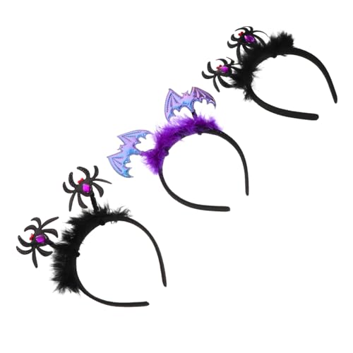 KOMBIUDA 6 Stück Teiliges Halloween Haarreif mit Fledermaus und Spinnen Design Verstellbar Leicht und Bequem für Kostüm Party und Rollenspiel Zubehör von KOMBIUDA