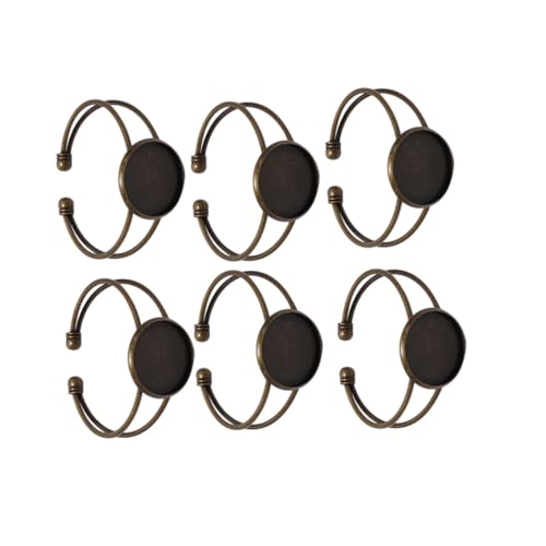 KOMBIUDA 6 Stück Teiliges Runde Kupfer Y Förmige Verstellbare Armband Grundlagen in Antikem Bronze für DIY Schmuckherstellung mit Langlebigem Metall Rostfrei für Foto und Harzschmuck von KOMBIUDA