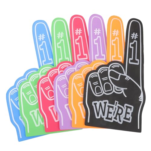 KOMBIUDA 6 Stück Teiliges Schaumstoff finger Bunte Fanschaumstoff hand für Sportveranstaltungen Wiederverwendbar Geeignet für Basketball Fußball Tennis Cheerleading von KOMBIUDA