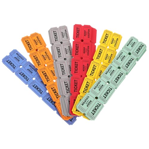 KOMBIUDA 600 Stück Raffle Tickets Doppelte für Verlosungen Spiele und Events Robuste Benutzerfreundliche Gewinnspielkarten Rot Blau Gelb Grün und Orange für und Türpreise KOMBIUDA 600 Stück Raffle Tickets Doppelte für Verlosungen Spiele und Events Robuste Benutzerfreundliche Gewinnspielkarten Rot Blau Gelb Grün und Orange für und Türpreise von KOMBIUDA
