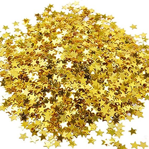 KOMBIUDA 6000 Stück Tischkonfetti Stern Konfetti Stern Glitzer Metallfolie Sterne Metallfolie Pentagramm von KOMBIUDA