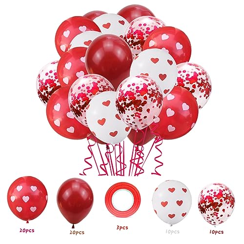 KOMBIUDA 63pcs Hochzeitsballons Romantisches Herz Drucken Ballon Dekoration Latex Hochzeit Themenballons Zubehör Hochzeitsszene Luftballons Für Valentinstag KOMBIUDA 63pcs Hochzeitsballons Romantisches Herz Drucken Ballon Dekoration Latex Hochzeit Themenballons Zubehör Hochzeitsszene Luftballons Für Valentinstag von KOMBIUDA
