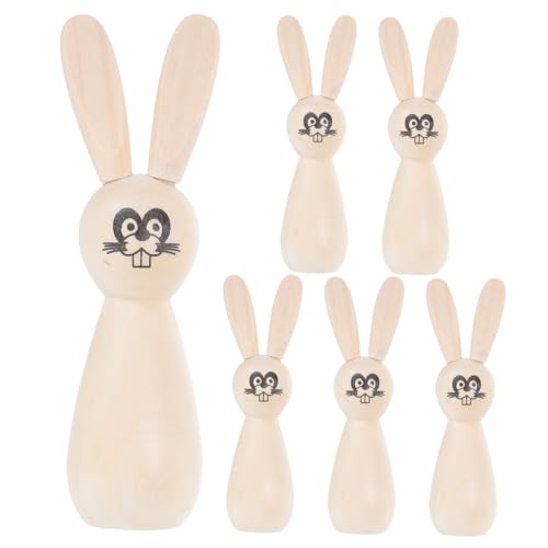 KOMBIUDA Osterfeier-bastelset Unbemalte Hasenpuppen Aus Holz Zur Dekoration KOMBIUDA Osterfeier-bastelset Unbemalte Hasenpuppen Aus Holz Zur Dekoration von KOMBIUDA