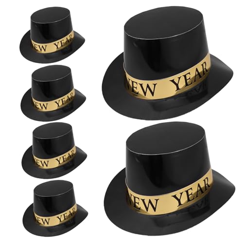 KOMBIUDA Klassischer schwarzer und goldener Silvester-Zylinderhut 6 Stück Partyhüte aus Papier Frohes Neues Jahr Papre Decor KOMBIUDA Klassischer schwarzer und goldener Silvester-Zylinderhut 6 Stück Partyhüte aus Papier Frohes Neues Jahr Papre Decor von KOMBIUDA