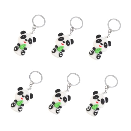 KOMBIUDA Panda-Schlüsselanhänger 6St Schlüsselanhänger Schlüsselbund Schlüsselringe Handtasche Cartoon-Anhänger roter Panda Ornament Kind Cartoon-Schlüsselanhänger von KOMBIUDA
