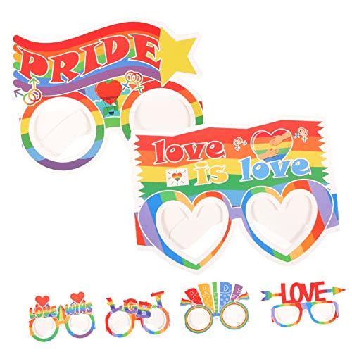 KOMBIUDA Brillen-Requisiten 6st Fotobrille Karneval Brille Trump-regenbogenbrille Brille Für Bühnenshows Lgbt-pride-papierbrille Pride-party-brillendekore Gay-pride-brille Papierstau Is von KOMBIUDA