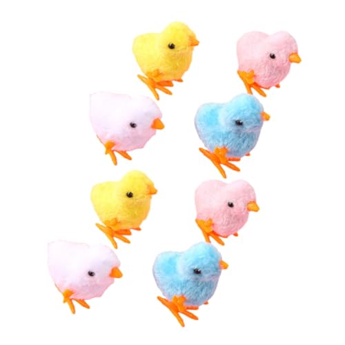 KOMBIUDA 8 Stück Teiliges Aufziehspielzeug Kleine Springende Küken Kinderparty Mitgebsel Bunte Mechanische Hühnerspielzeuge Sicher für Junge Mädchen und Katzen Interaktives Zufällige Farbe von KOMBIUDA