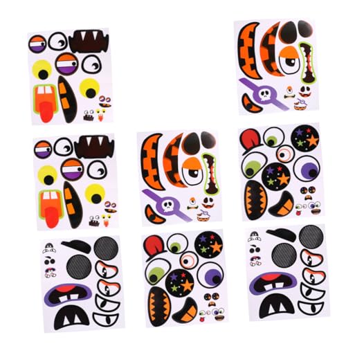 KOMBIUDA 8 Stück Teiliges Halloween Kürbis Sticker Set DIY Bastelset mit Verschiedenen Gruseligen Motiven Einfache Anwendung Kürbis Dekoration für Halloween Party KOMBIUDA 8 Stück Teiliges Halloween Kürbis Sticker Set DIY Bastelset mit Verschiedenen Gruseligen Motiven Einfache Anwendung Kürbis Dekoration für Halloween Party von KOMBIUDA