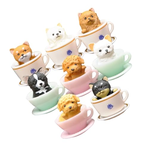 KOMBIUDA 8 Stück Teiliges Miniatur Hund und Katze Figuren Realistische PVC Tierornamente Vielseitige Dekoration für Puppenhaus Kuchen Schreibtisch und Mikro-landschaften Kompakt Sammelbar von KOMBIUDA