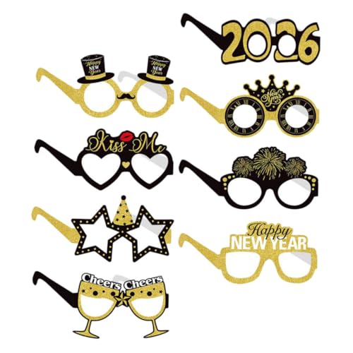 KOMBIUDA 8 Stück Teiliges Neujahrsbrillen Glitzernde Fotorequisiten für Silvester Accessoires für Partys Feiern und Erinnerungsfotos KOMBIUDA 8 Stück Teiliges Neujahrsbrillen Glitzernde Fotorequisiten für Silvester Accessoires für Partys Feiern und Erinnerungsfotos von KOMBIUDA