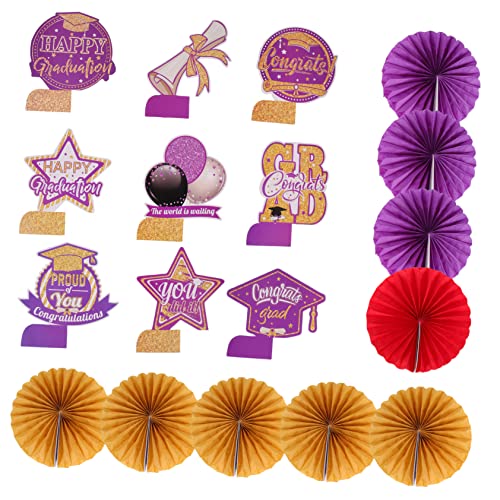 KOMBIUDA 9 Stück Abschluss-waben-Ornament Verkaufsstand Abschlussdekorationen Schwarz-Goldener Ballonbogen-bausatz Mittelstücke Für Den Tisch Fetzige Partydekoration Fiesta Papier Violett von KOMBIUDA