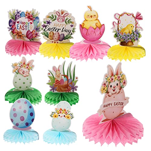KOMBIUDA 9 Stücke Ostern Waben Mittelpunkt Bunny Eier Party Dekorationen Für Party Ostern Tisch Mittelstücke von KOMBIUDA