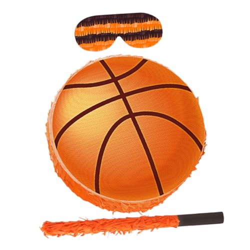 KOMBIUDA Basketball Pinata Partydeko mit Robuster Aufhängung Komplettset mit Blindfold und Bunte Sportliche Geburtstagsparty-deko für Stabile Pappkonstruktion Einfach zu Befüllen von KOMBIUDA