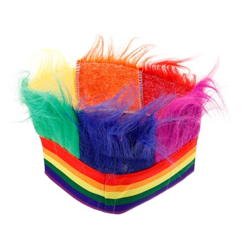KOMBIUDA Buntes Regenbogen Haar Accessoire mit Elastischem Stirnband Synthetische Fasern Vielseitig für Party Karneval Pride Parade Unisex und Langlebig Kreatives Kostümzubehör von KOMBIUDA