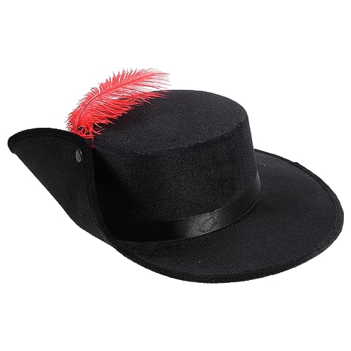 KOMBIUDA Carnival Piratenhut mit Federn Verstellbarer Kostümhut für Männer Party Accessoire für Karneval und Cosplay für Festliche Anlässe und Veranstaltungen von KOMBIUDA