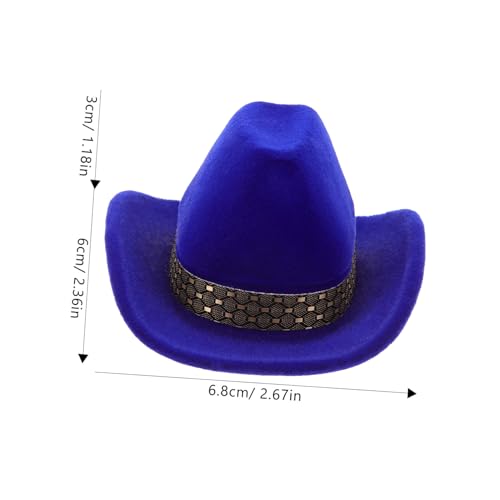 KOMBIUDA Cowboy Hat Rings Box Schmuckkasten aus Samt Dekorative Aufbewahrungsbox für Ringe Ohrringe und Halsketten Schützende Schmuckschatulle in Pfauenblau für Stilvolle Präsentation von KOMBIUDA
