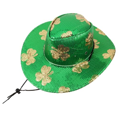 KOMBIUDA Irland Hut Mit Led-lichtern Für Damen Pailletten Partyhut Im Cowgirl-stil St Patrick's Day Hut Aus Stoff Für Bühnenauftritte Und Festivals KOMBIUDA Irland Hut Mit Led-lichtern Für Damen Pailletten Partyhut Im Cowgirl-stil St Patrick's Day Hut Aus Stoff Für Bühnenauftritte Und Festivals von KOMBIUDA
